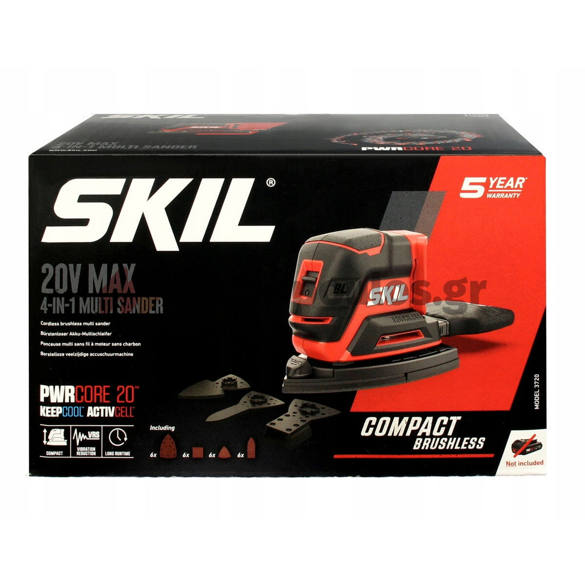 Skil 3720 CD 20V Max Brushless Πολυτριβείο Παλμικό Μπαταρίας 18V Li-Ion Με Μπαταρία 2.5Ah