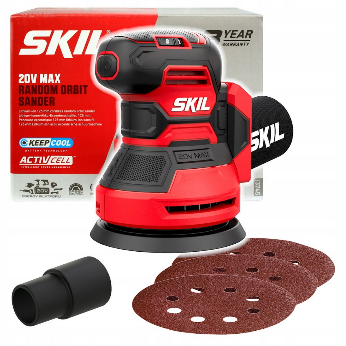 Skil 3745 CA 20V Max Έκκεντρο Περιστροφικό Τριβείο Μπαταρίας 18V Li-Ion 125mm Με Μπαταρία 2.5Ah