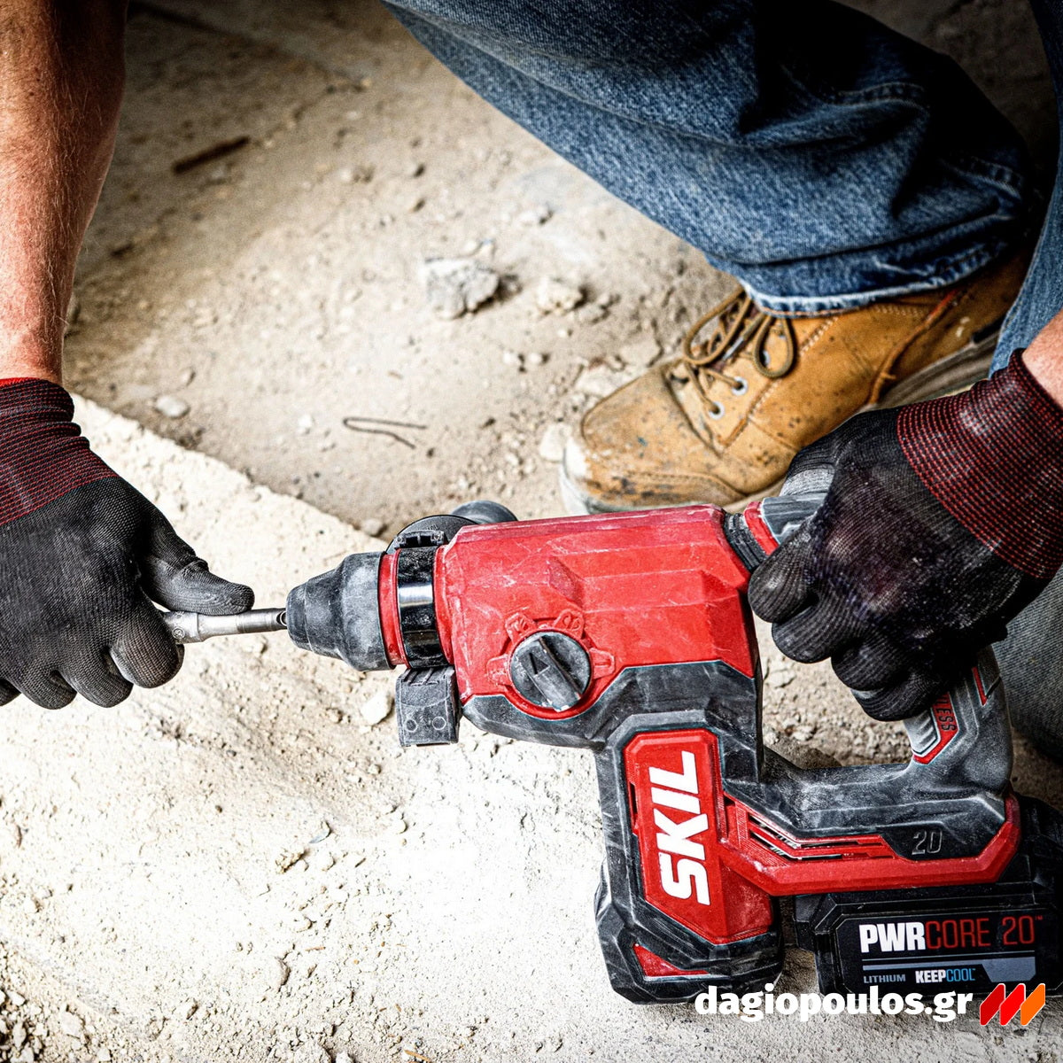 Skil 3851 CA 20V Max Brushless Περιστροφικό Πνευματικό Πιστολέτο SDS Plus 20V Li-Ion & 3111 AA Μπαταρία 4.0Ah Ταχυφορτιστής