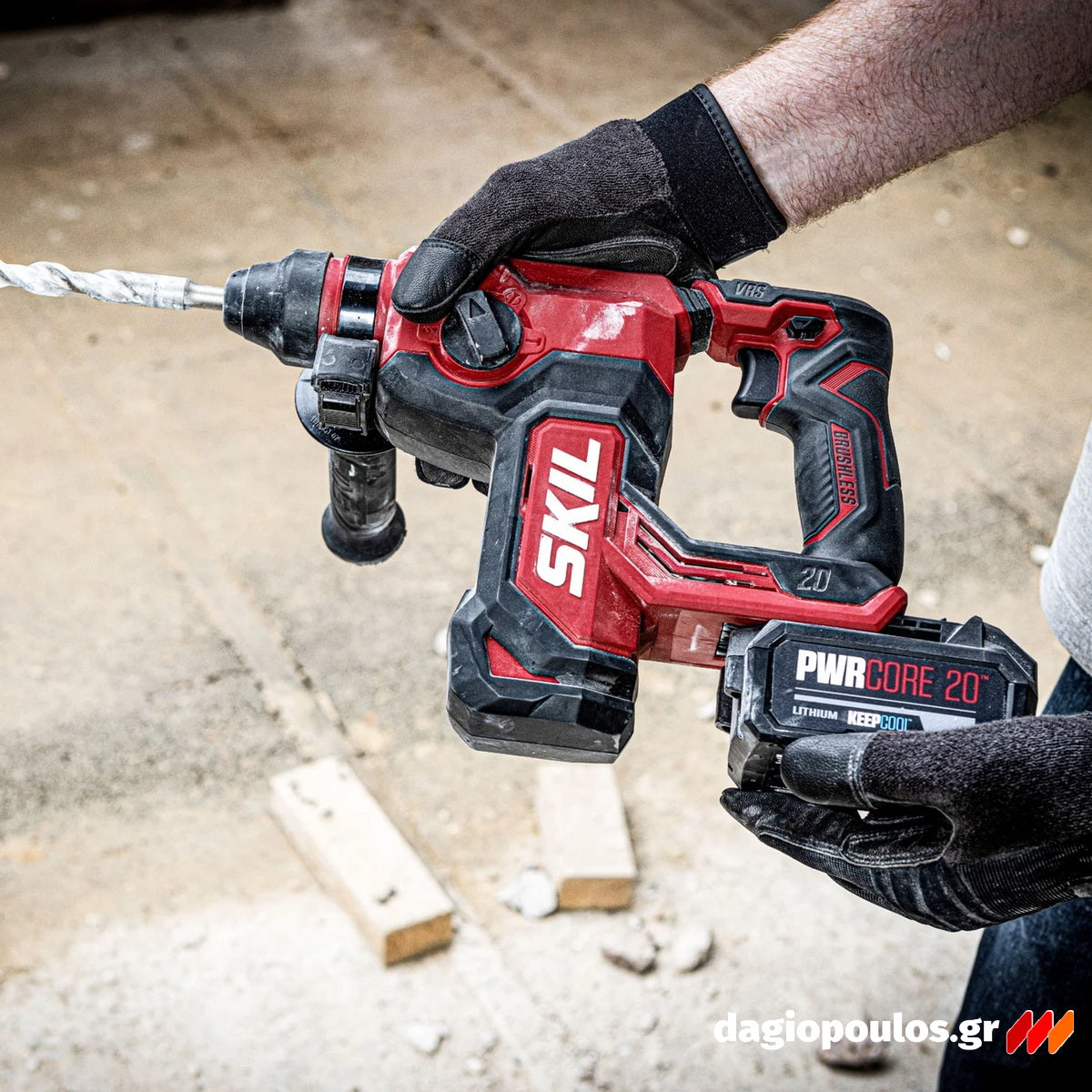 Skil 3851 CA 20V Max Brushless Περιστροφικό Πνευματικό Πιστολέτο SDS Plus 20V Li-Ion & 3111 AA Μπαταρία 4.0Ah Ταχυφορτιστής