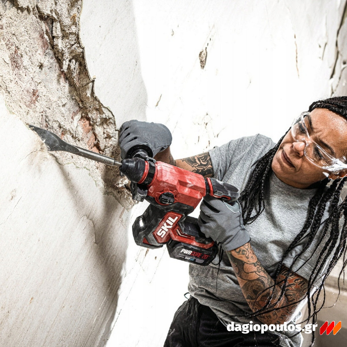 Skil 3851 CA 20V Max Brushless Περιστροφικό Πνευματικό Πιστολέτο SDS Plus 20V Li-Ion & 3111 AA Μπαταρία 4.0Ah Ταχυφορτιστής