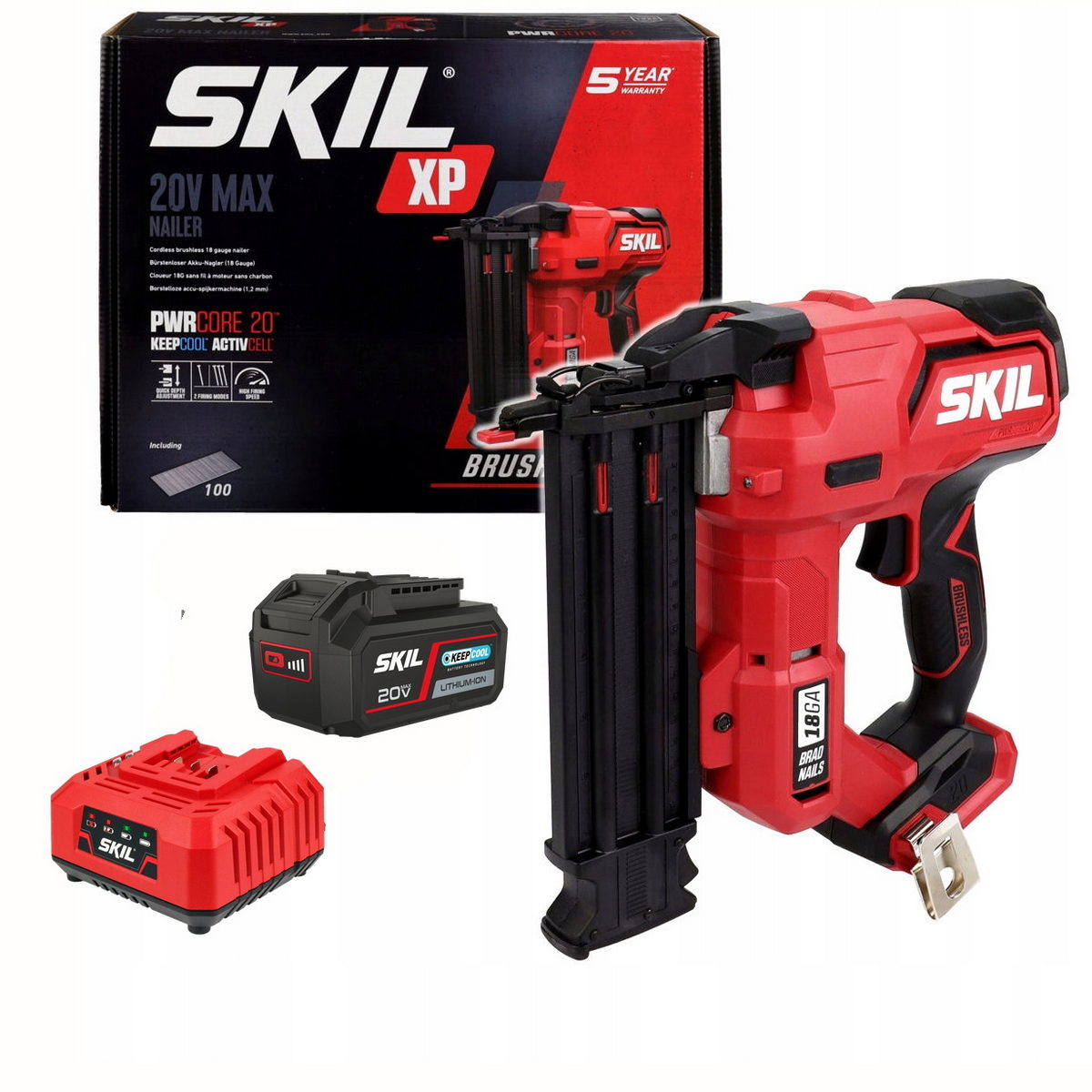 Skil 3885 CA 20V Max Brushless Καρφωτικό Μπαταρίας 18V Li-Ion Με Μπαταρία 5.0Ah
