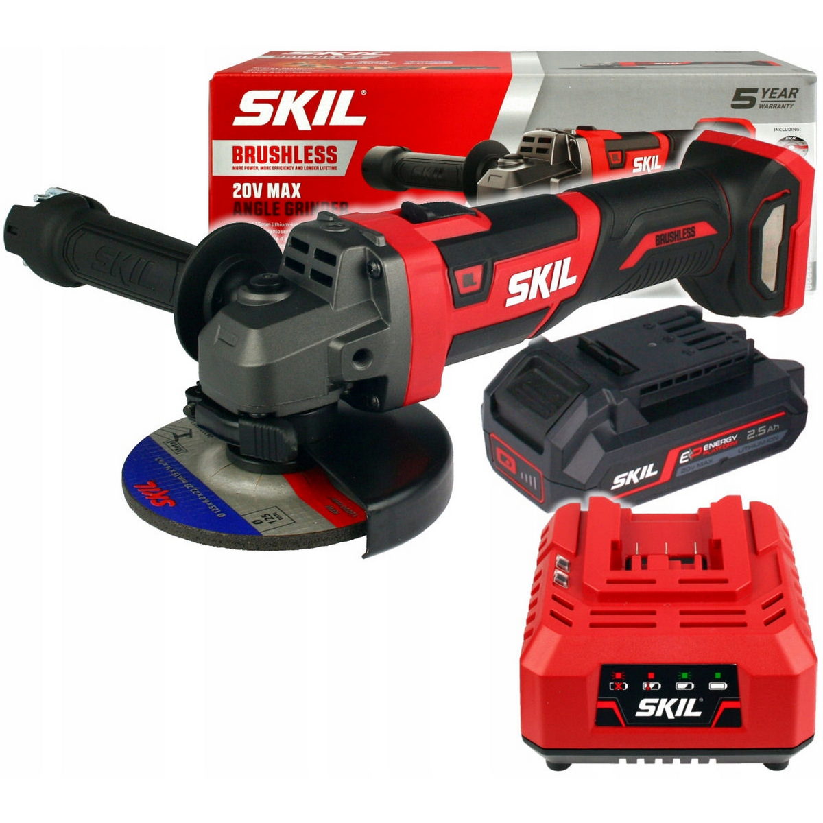 Skil 3930 CA 20V Max Brushless Γωνιακός Τροχός Μπαταρίας 18V Li-Ion 125mm Με Μπαταρία 5.0Ah