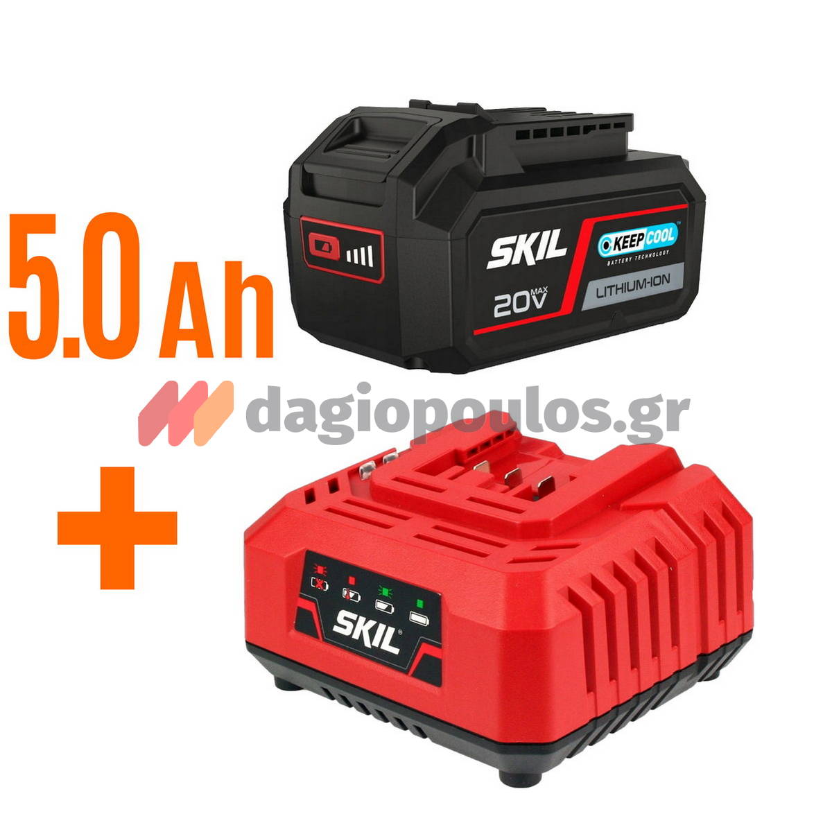 Skil 0250 CA 20V Max Brushless Θαμνοκοπτικό Χορτοκοπτικό Μπαταρίας 18V Li-Ion Με Μπαταρία 5.0Ah