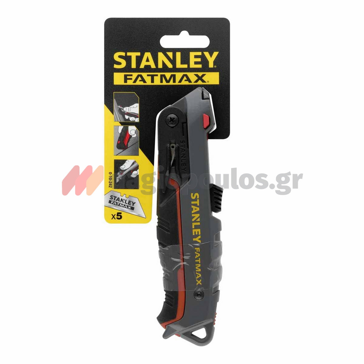 Stanley 0-10-242 Fatmax Μαχαίρι (Φαλτσέτα) Με Τραπεζοειδή Λάμα & Αυτόματη Επιστροφή
