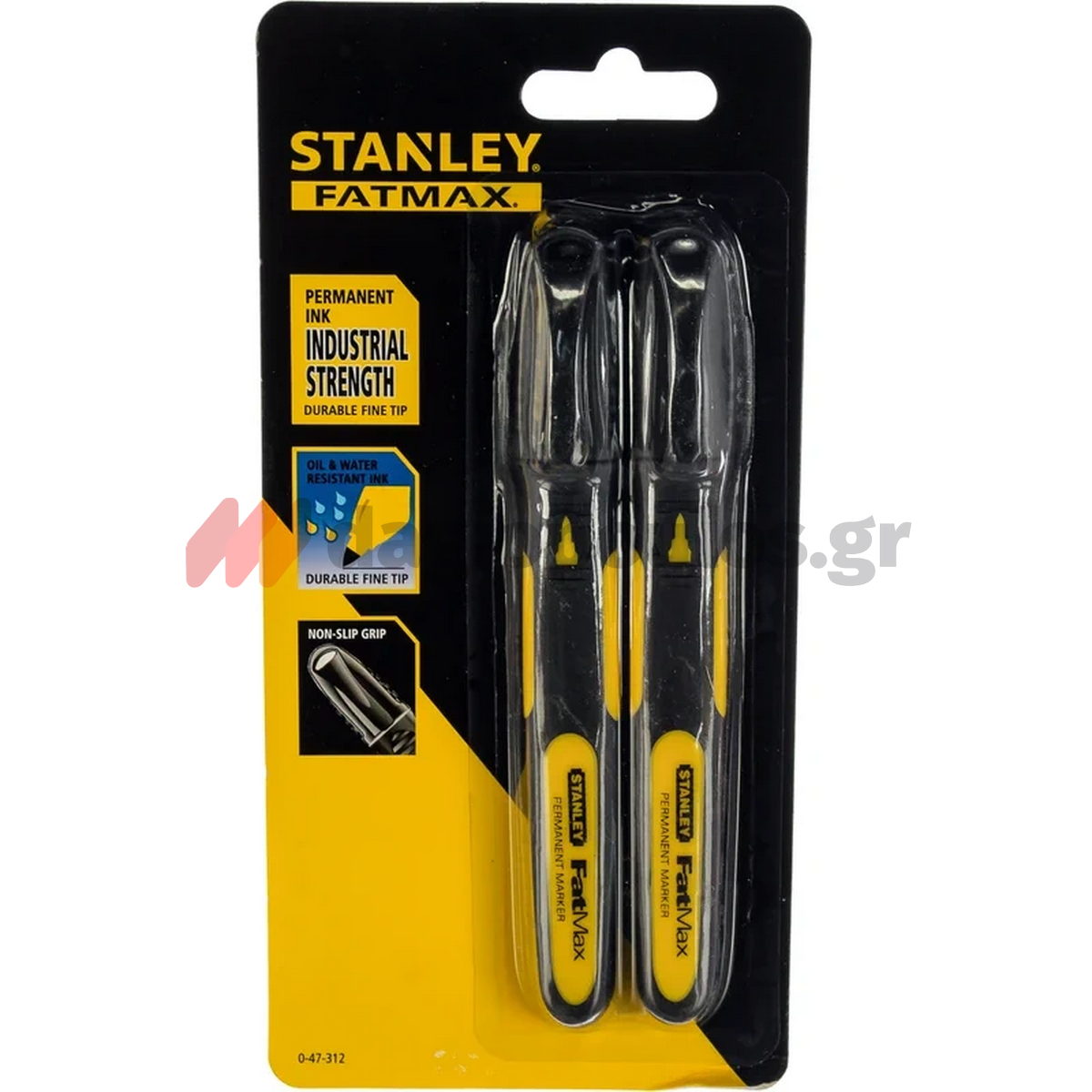 Stanley 0-47-312 FatMax Ανεξίτηλοι Μαρκαδόροι Μαρκαρίσματος & Σημαδέματος Λεπτής Μύτης Μαύροι Σετ 2 Τεμ