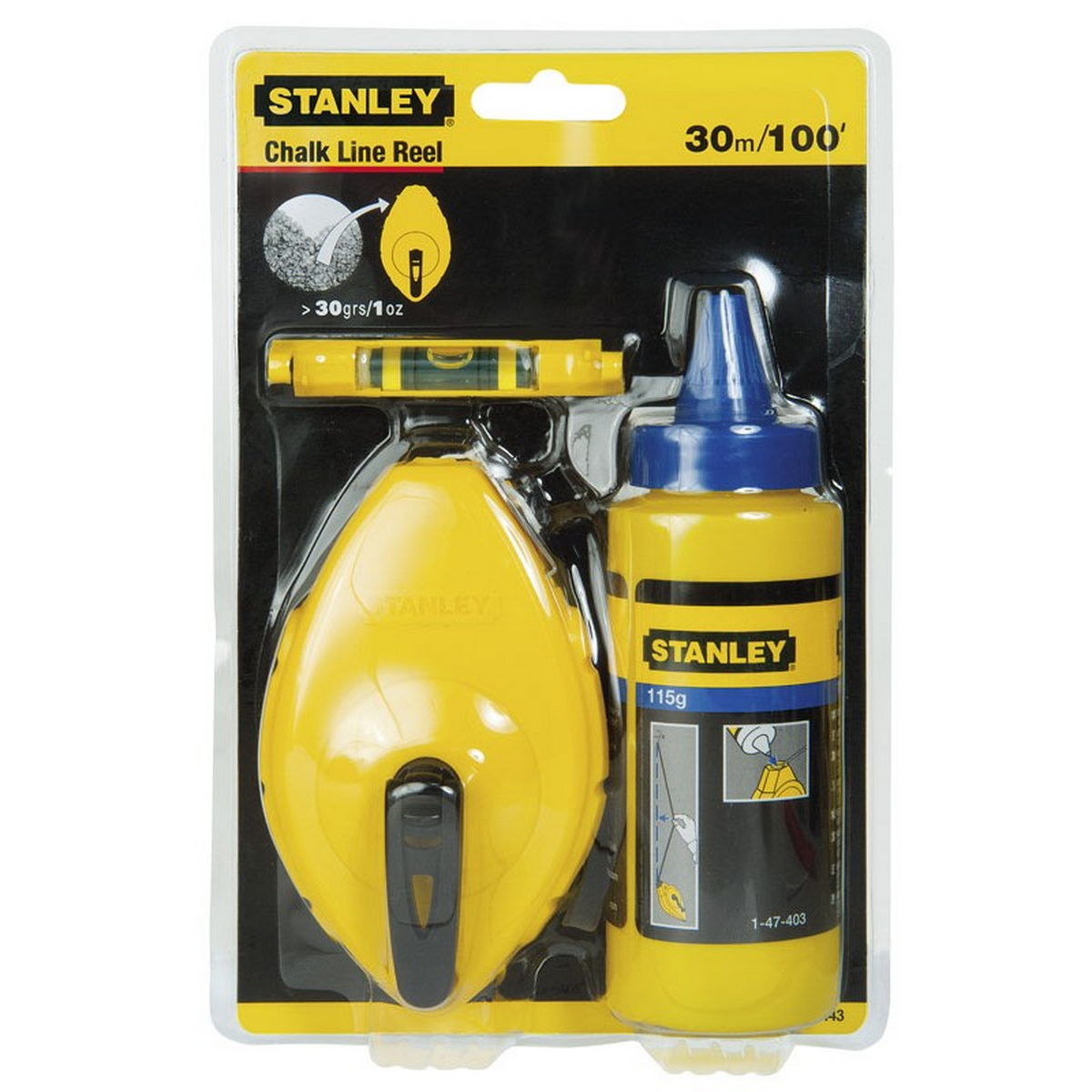 Stanley 0-47-443 Chalk Line Κιτ Χάραξης Νήμα Στάθμης