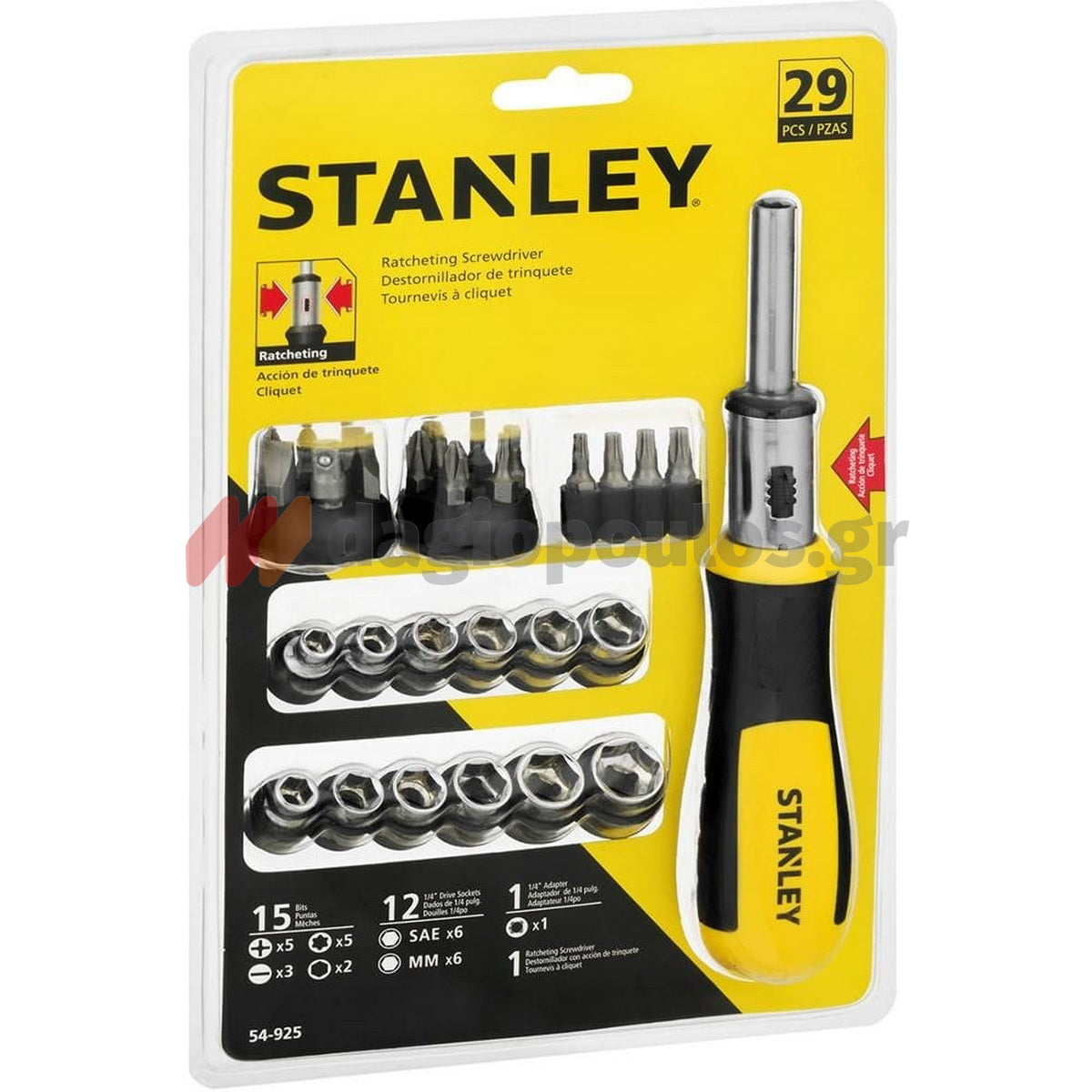 Stanley 0-54-925 Κατσαβίδι Καστάνιας Με Καρυδάκια & Μύτες Σετ 29 Τεμ