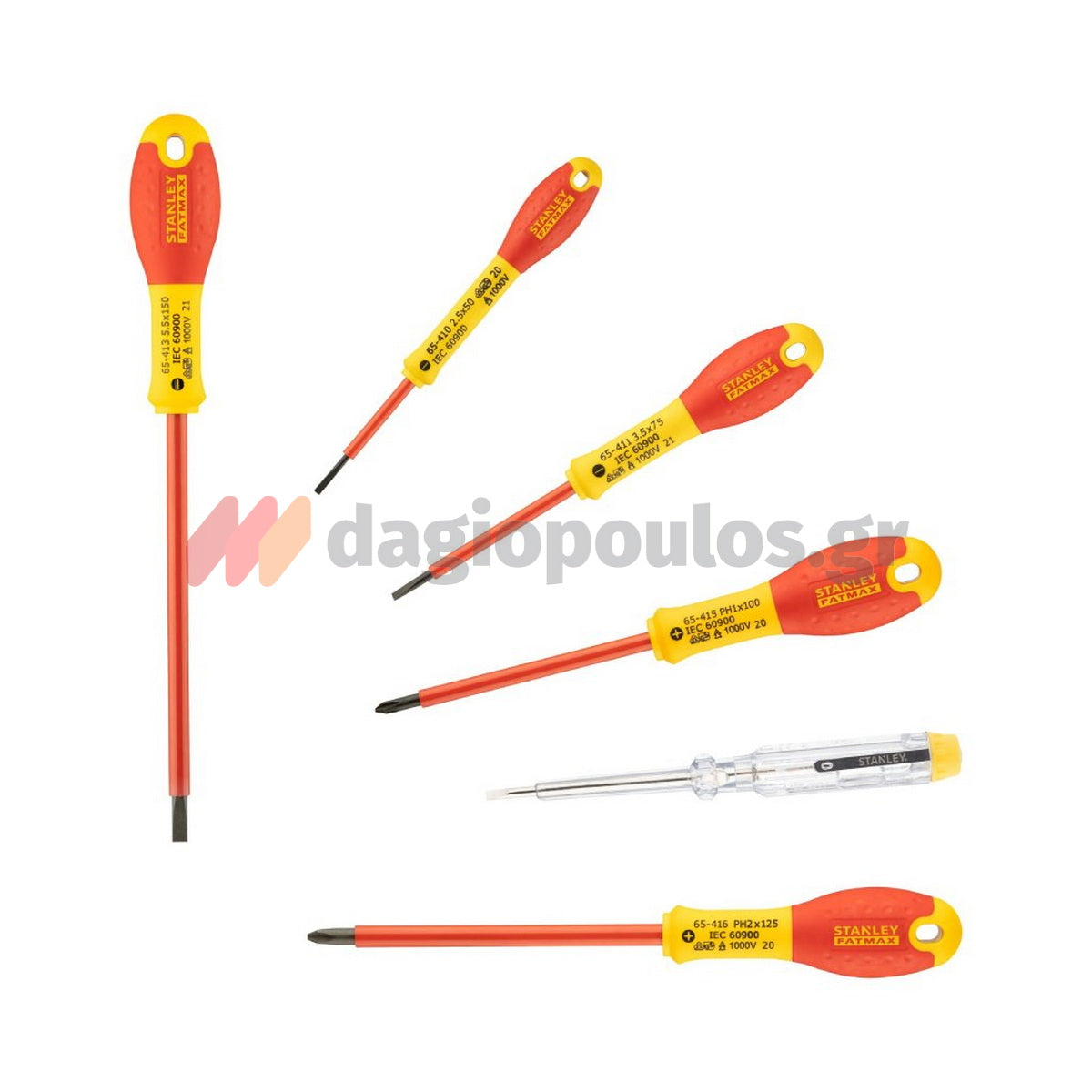 Stanley 0-65-441 Fatmax Συλλογή Κατσαβίδια Ηλεκτρολόγων Με Μόνωση VDE 1000V Σετ 6 Τεμ