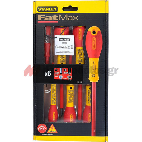 Stanley 0-65-443 Fatmax Κατσαβίδια Ηλεκτρολόγων Με Μόνωση VDE 1000V Σετ 6 Τεμ