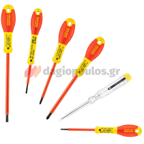 Stanley 0-65-443 Fatmax Κατσαβίδια Ηλεκτρολόγων Με Μόνωση VDE 1000V Σετ 6 Τεμ