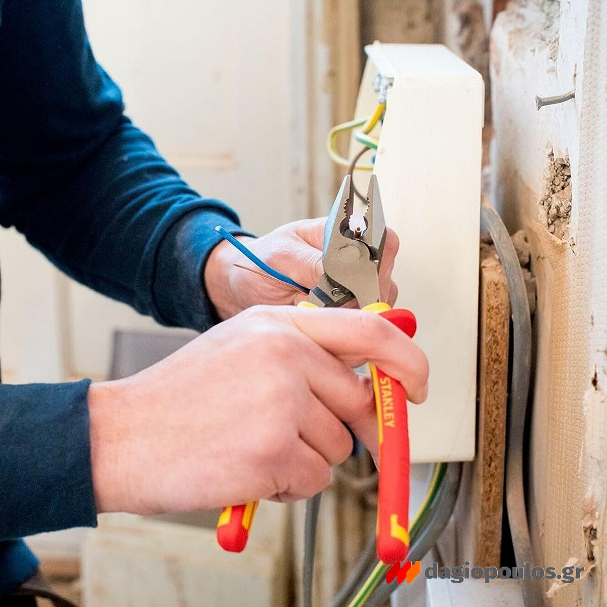 Stanley 0-84-001 MaxSteel Πένσα Καλωδίων Ηλεκτρολόγου Με Μόνωση VDE 1000V 180mm