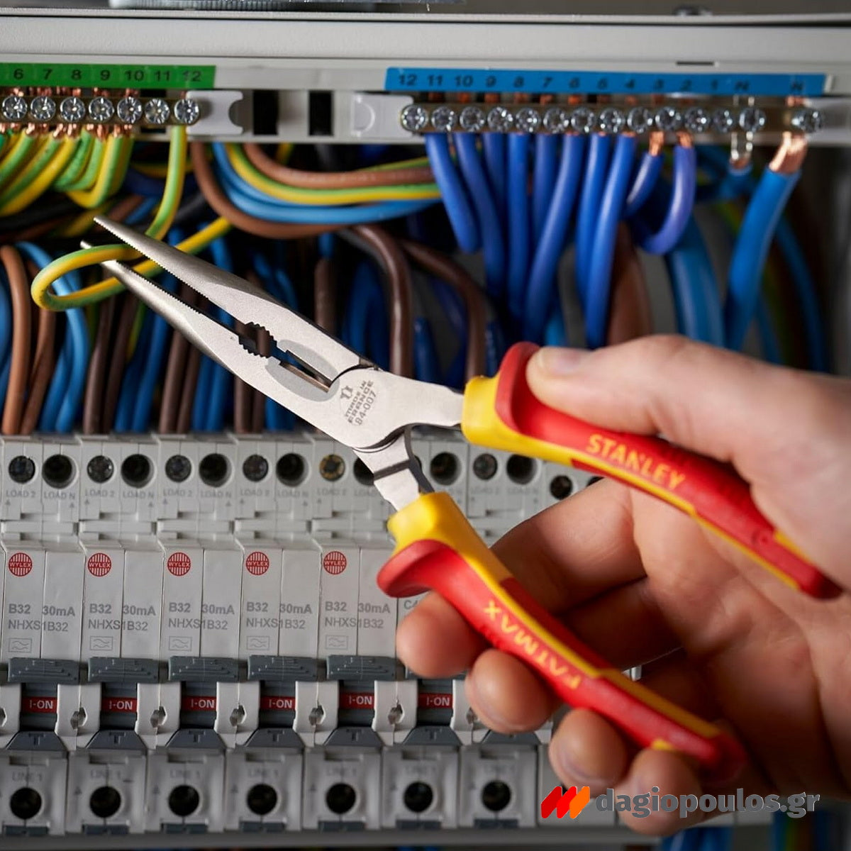 Stanley 0-84-007 Maxsteel Επαγγελματικό Μυτοτσίμπιδο Ηλεκτρολόγων Με Μόνωση VDE 10000V 200mm