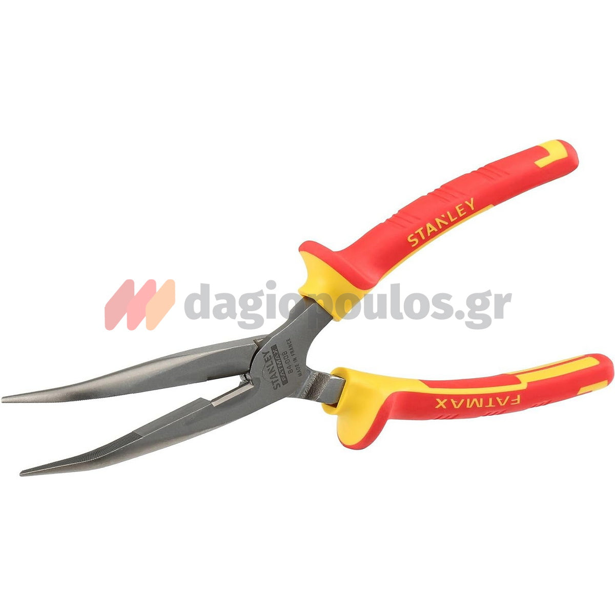 Stanley 0-84-008 MaxSteel Μυτοτσίμπιδο Κυρτό (Στραβοτσίμπιδο) Ηλεκτρολόγου Με Μόνωση VDE 1000V 200mm