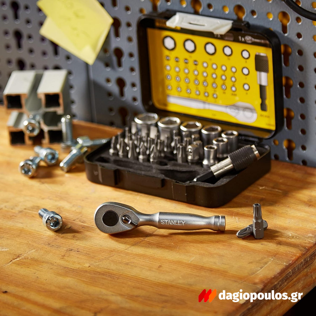 Stanley 1-13-906 Συλλογή Μανέλα Καστάνιας Καρυδάκια Μύτες Προέκταση 1/4" Σετ 39 Τεμ