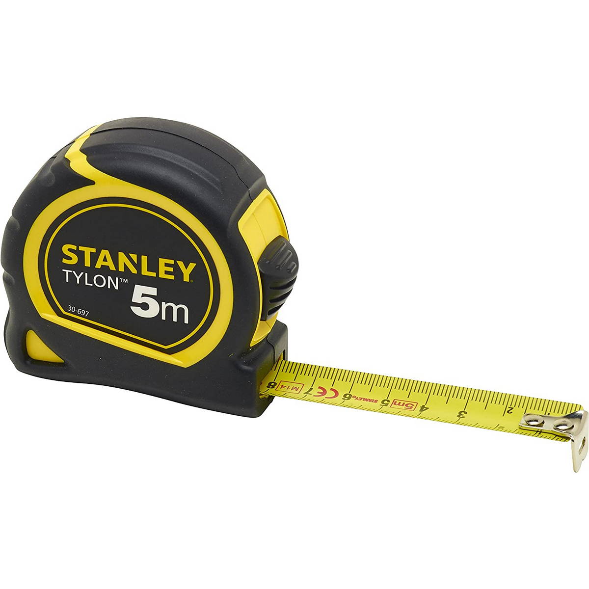 stanley 1-30-697 tylon tape measure 5m 19mm με tylon επίστρωση και διυλικό κέλυφος για αντοχή