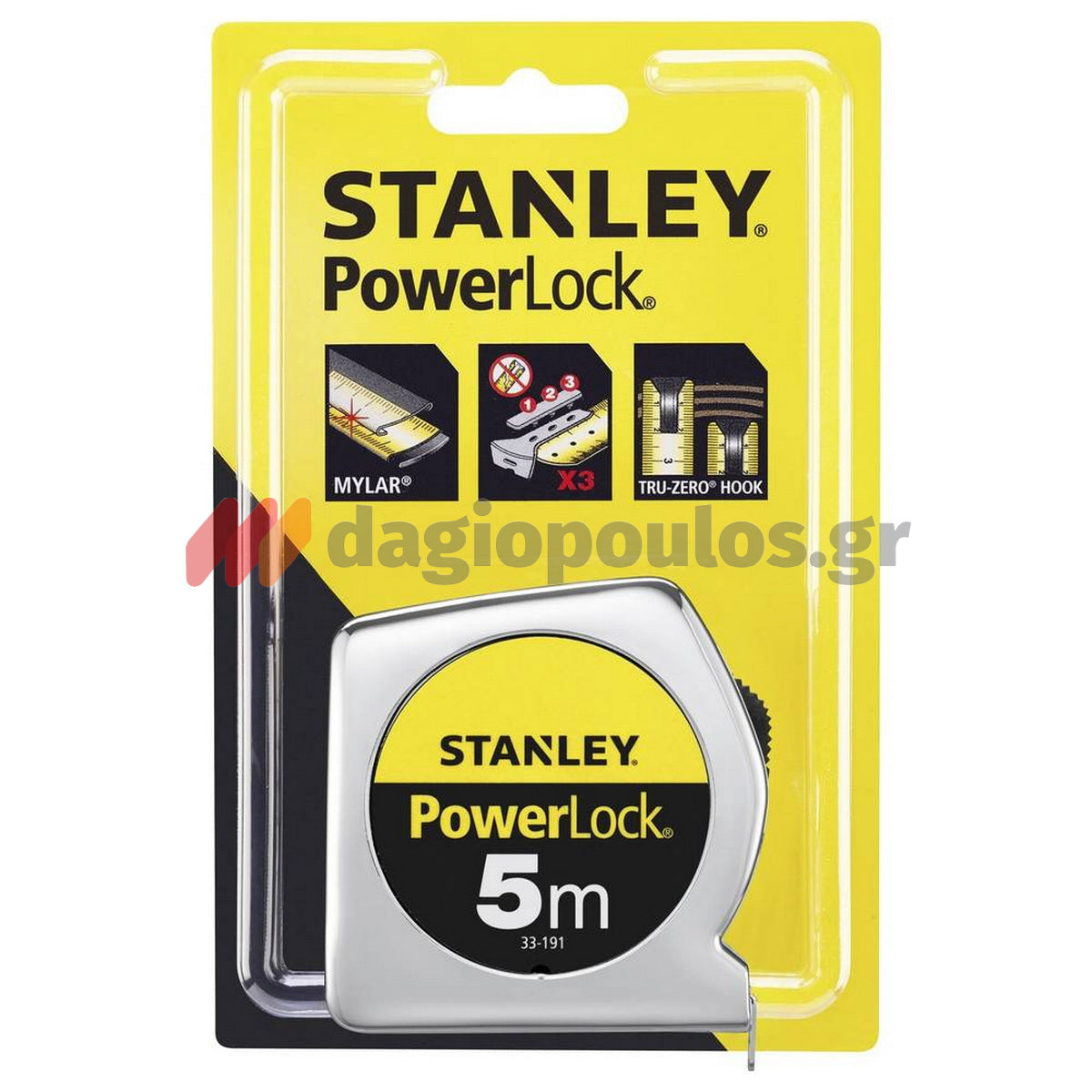 Stanley 1-33-191 Powerlock Μετροταινία Ρολό 5mtr x 19mm