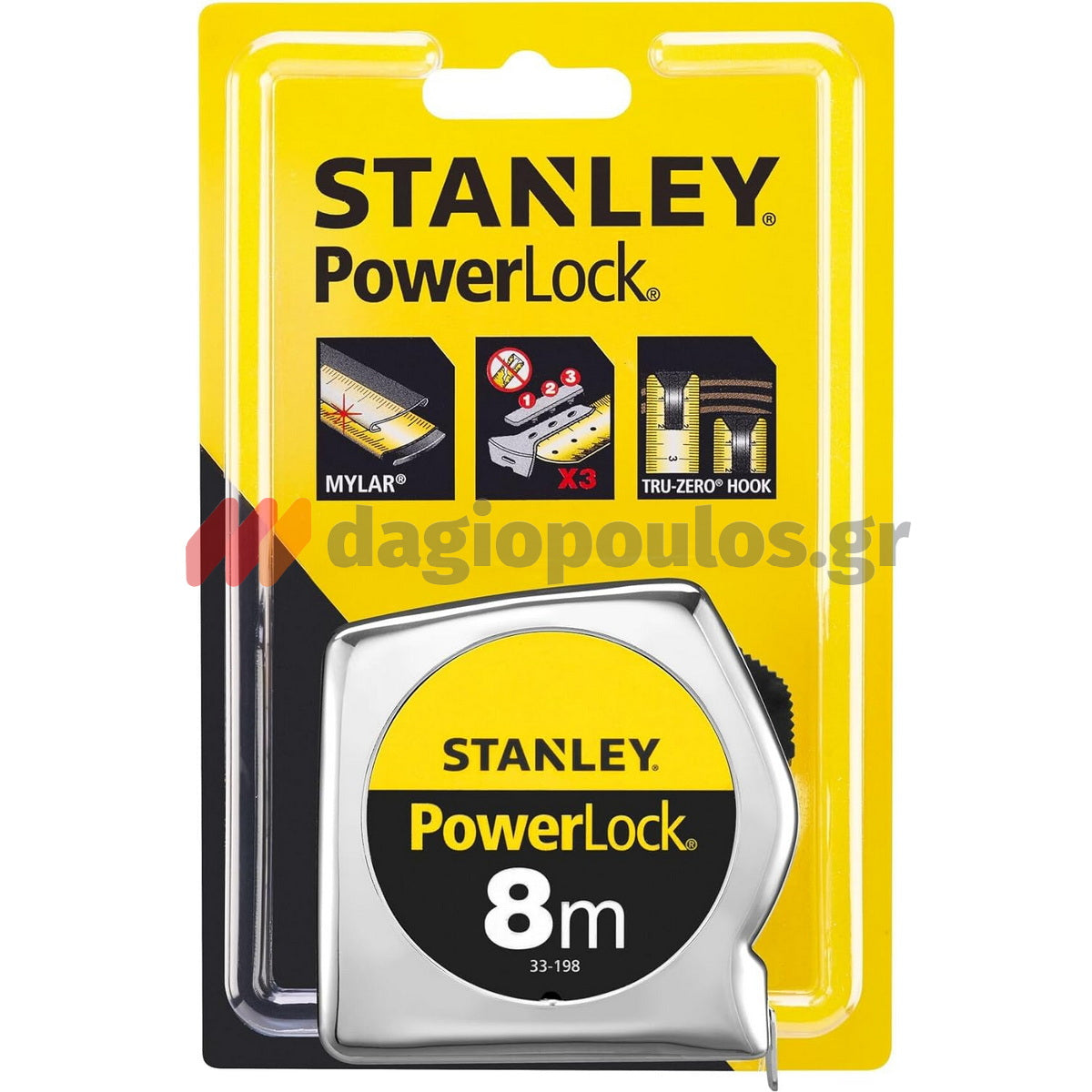Stanley 1-33-198 Powerlock Μετροταινία Ρολό 8mtr x 25mm