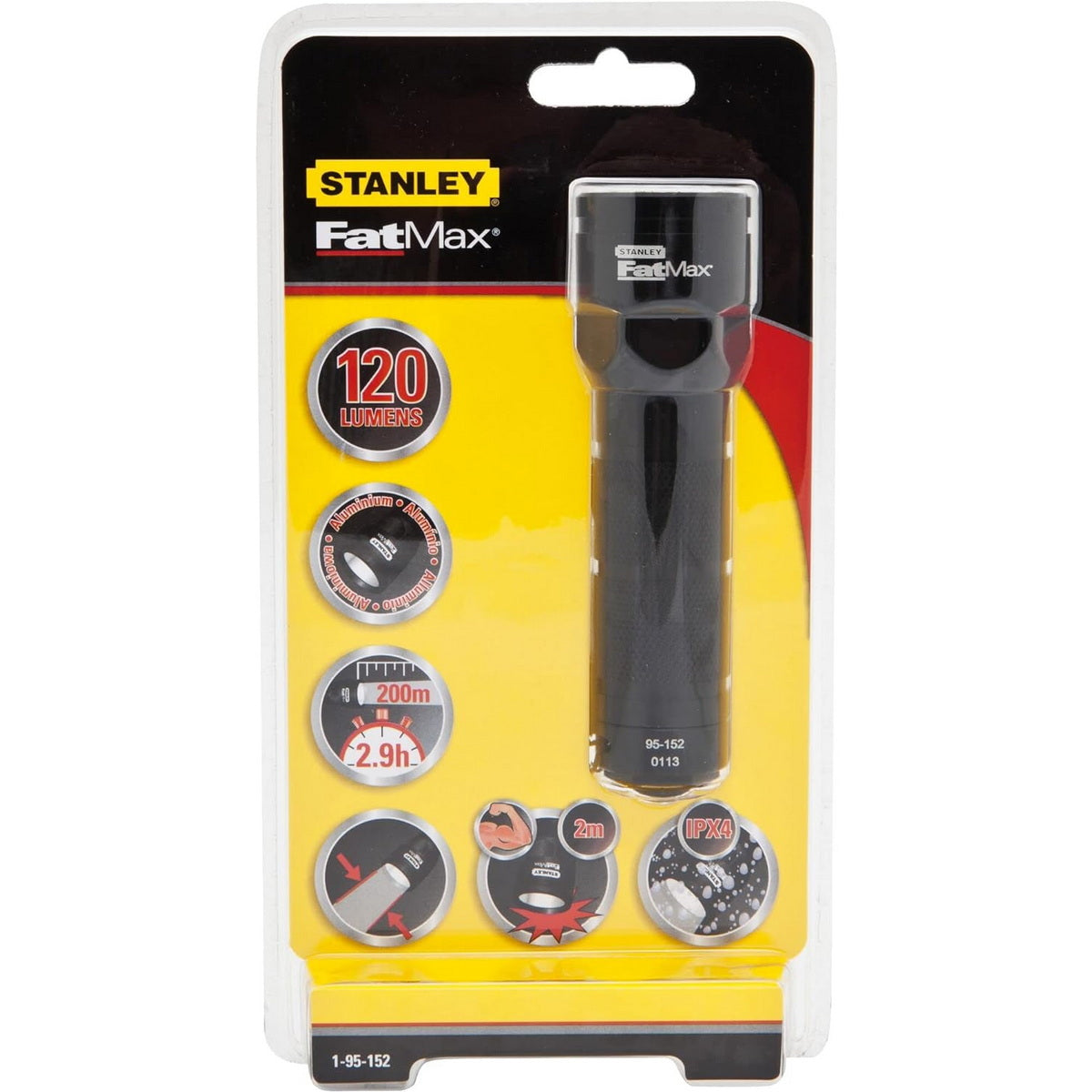 Stanley 1-95-152 Φακός Χειρός Μπαταρίας 120 Lumens