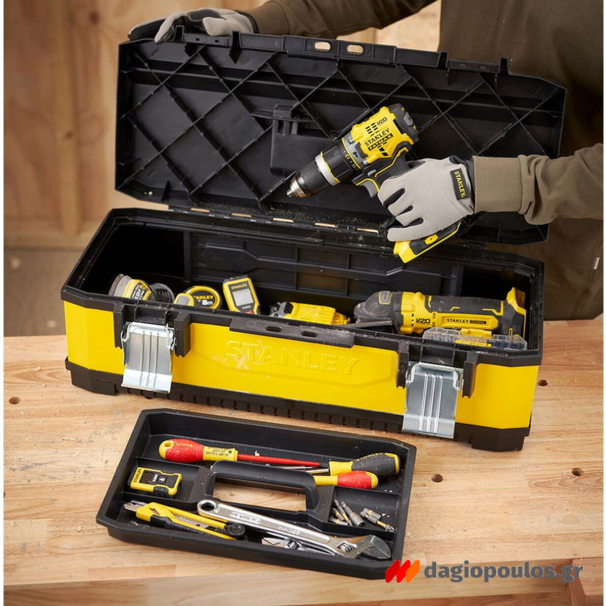 Stanley 1-95-614 Fatmax® Μεταλλική Πλαστική Εργαλειοθήκη 24.4" 26Ltr