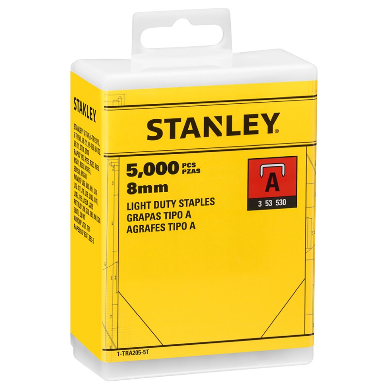 Stanley 1-TRA205-5T Συρραπτικά Δίχαλα (Συνδετήρες) Π Καρφωτικών Πιστολιών Χειρός 5000Τεμ 8mm