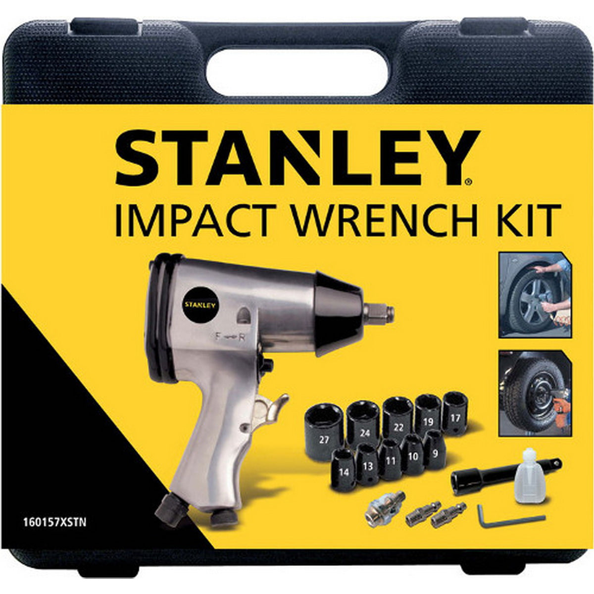 Stanley 160157XSTN Αερόκλειδο (Μπουλονόκλειδο) 1/2" Με Εξαρτήματα Σε Βαλίτσα