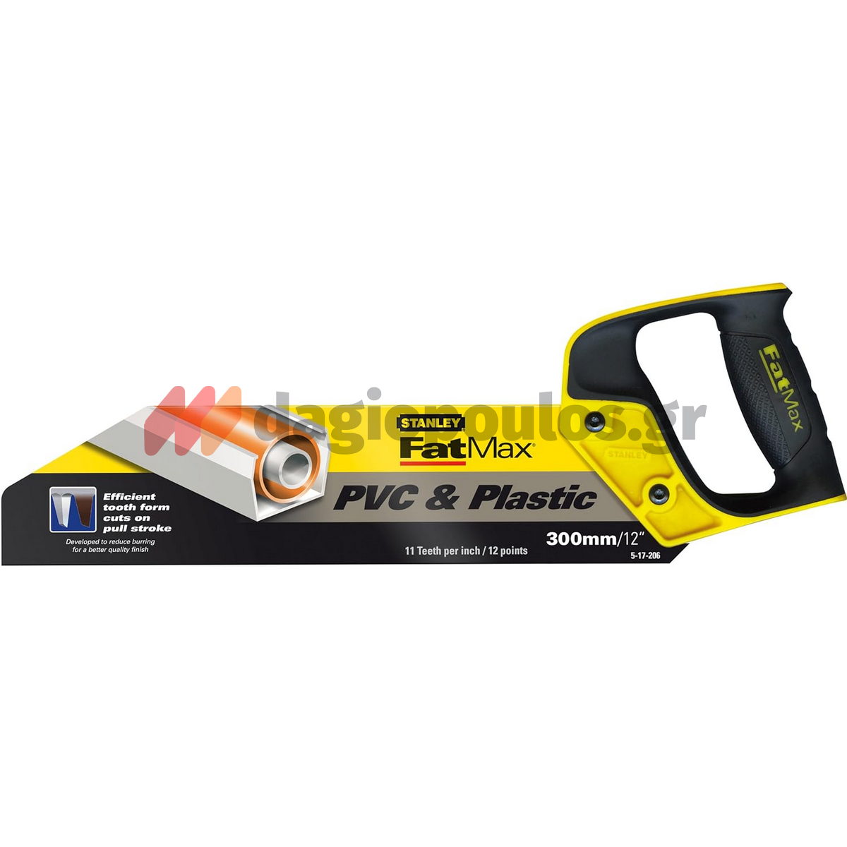 Stanley 2-17-206 Πριόνι (Σεγάτσα) Χειρός Ξύλου PVC Ψιλό Δόντι 300mm