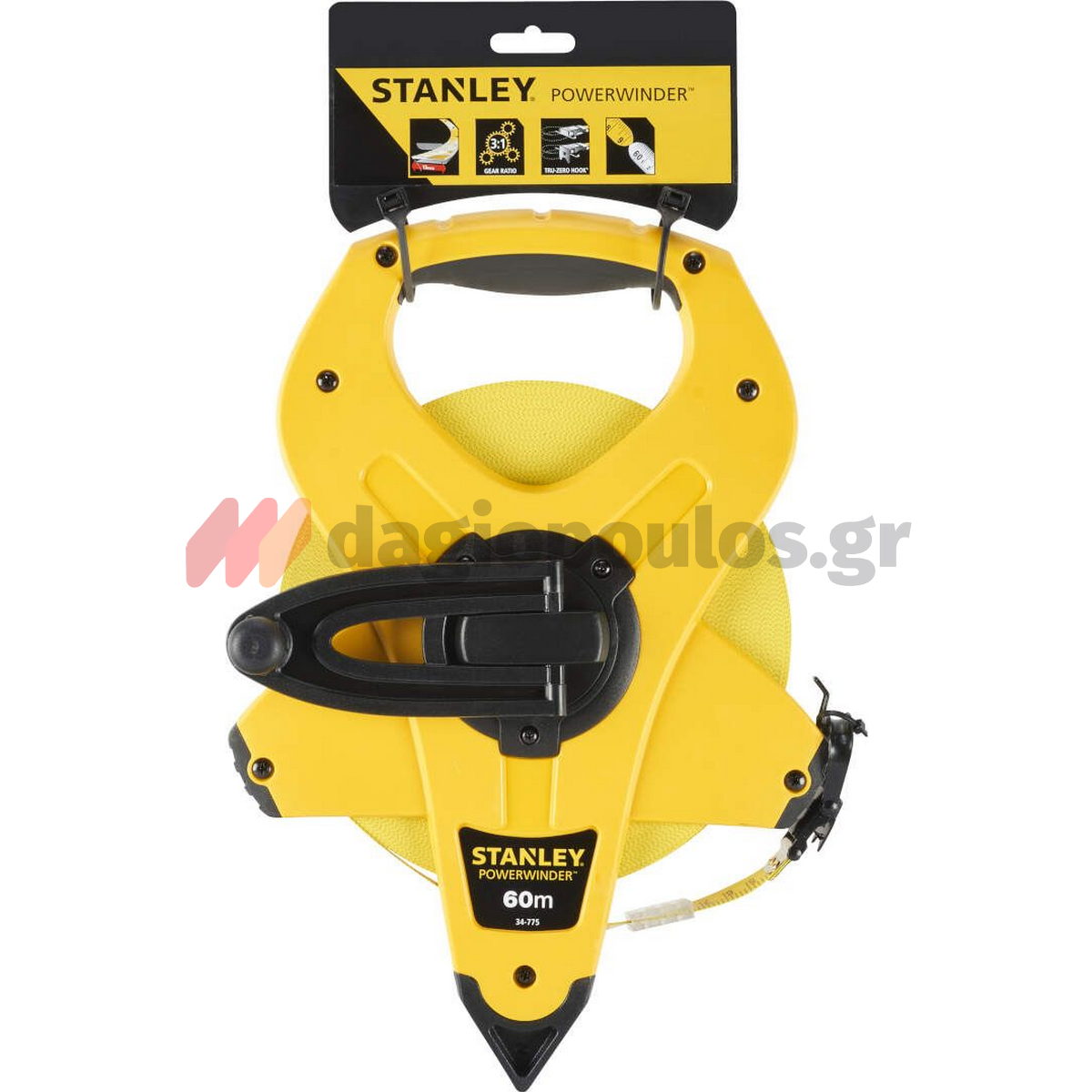 Stanley 2-34-775 Power Winder Μετροταινία Με Κέλυφος ABS & Ταινία Από Fiberglass 60mtr