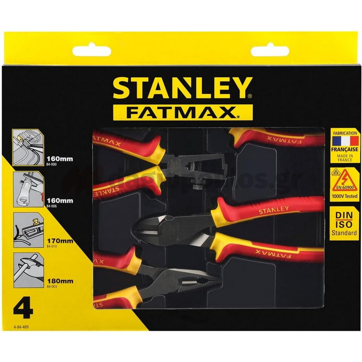 Stanley 4-84-489 Συλλογή Πενσοειδών Με Μόνωση VDE Ηλεκτρολόγων 1000V Σετ 4 Τεμ