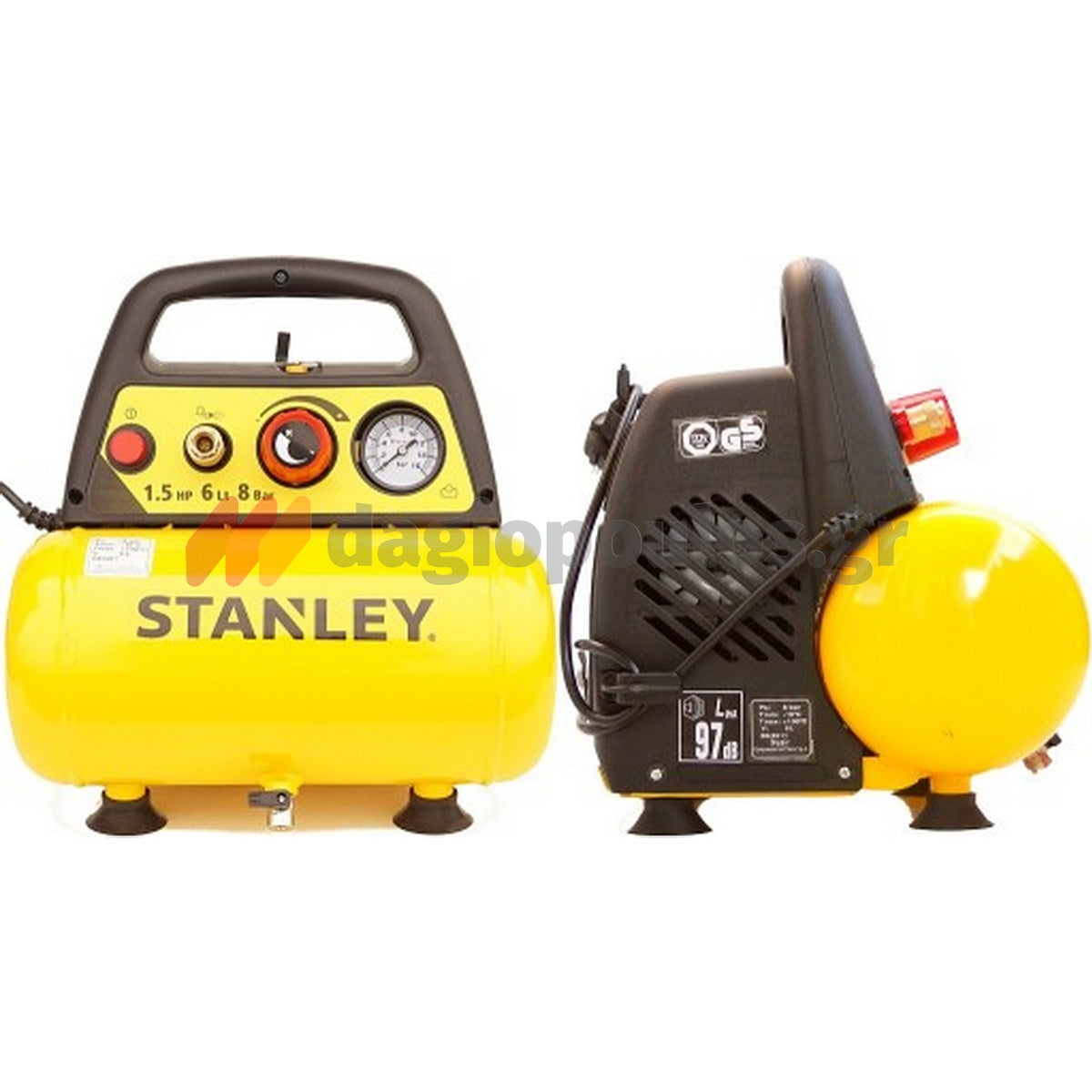 Stanley DN 200/8/6 Αεροσυμπιεστής Κομπρεσέρ Αέρα Μονομπλόκ 1.5Hp 6Lit