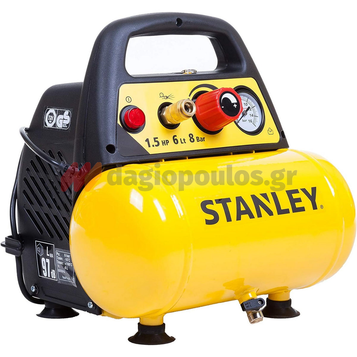 Stanley DN 200/8/6 Αεροσυμπιεστής Κομπρεσέρ Αέρα Μονομπλόκ 1.5Hp 6Lit