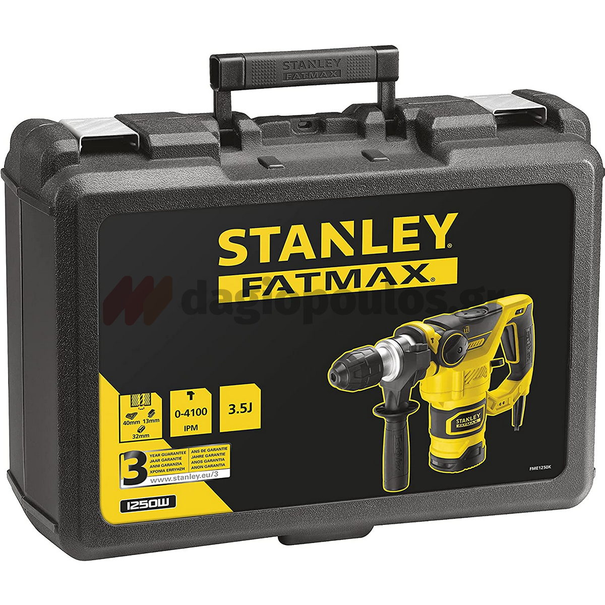 Stanley FME1250K SDS Plus Ηλεκτρικό Σκαπτικό Περιστροφικό Πνευματικό Πιστολέτο 3.5J 1250W Με Βαλίτσα
