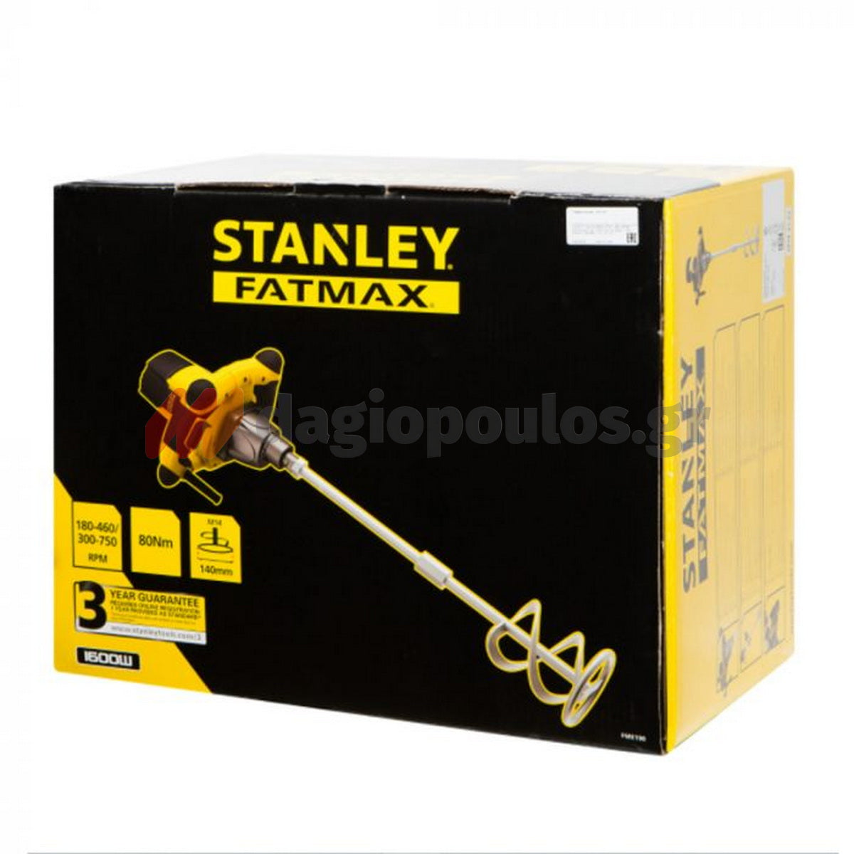 Stanley FME190-QS Επαγγελματικός Ηλεκτρικός Αναδευτήρας Χρωμάτων & Κονιαμάτων 1600W 2 Ταχυτήτων