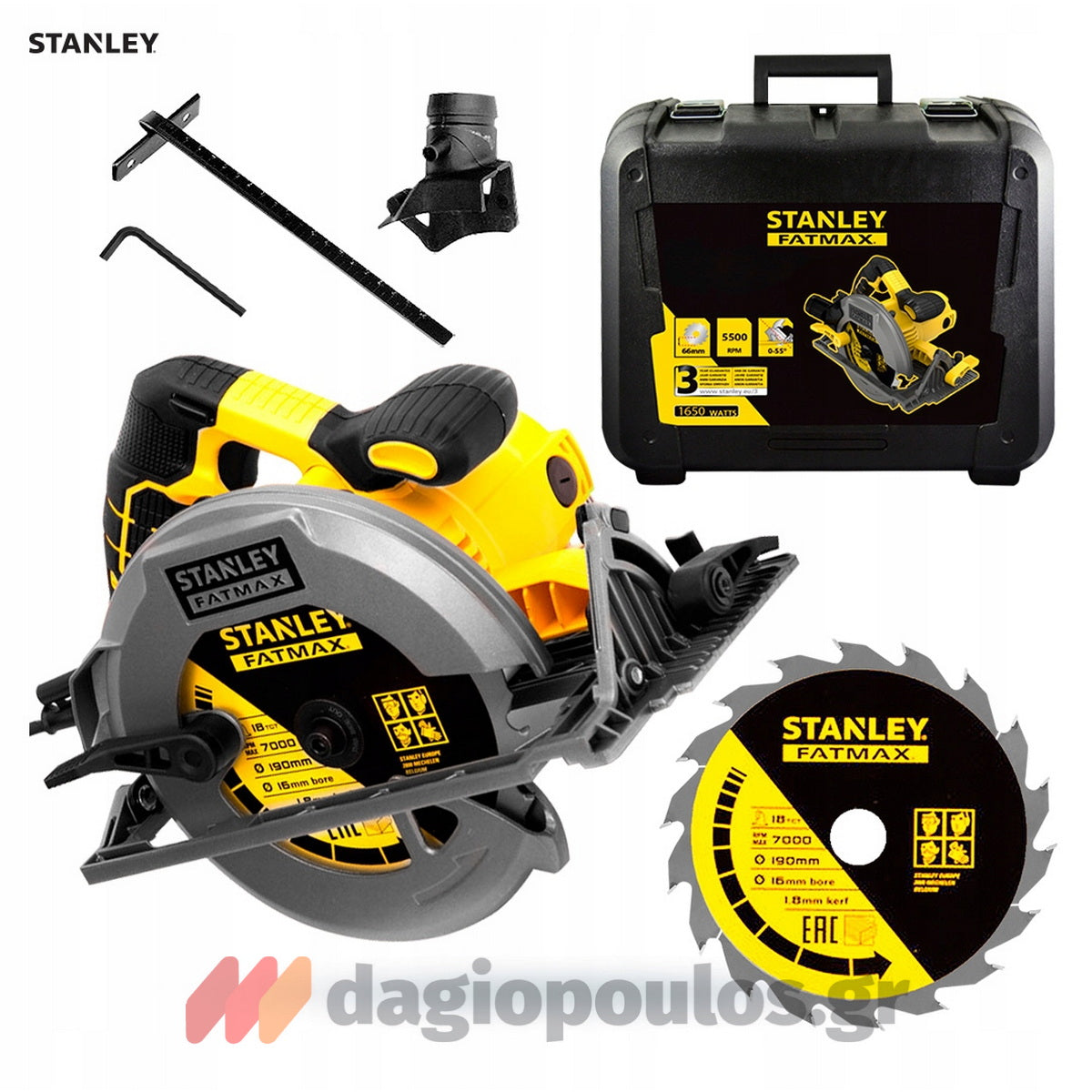 Stanley FME301K Ηλεκτρικό Δισκοπρίονο Χειρός 1650W 190mm Με Βαλίτσα