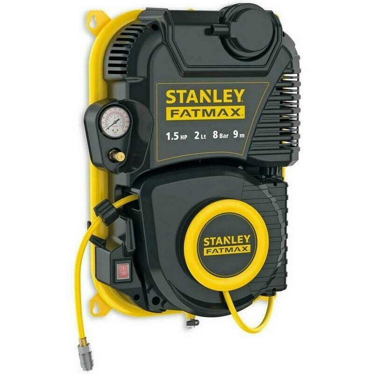 Stanley FMXCMD152WE Fatmax Αεροσυμπιεστής - Κομπρεσέρ Αέρα Τοίχου Με Λάστιχο 1100W 8Bar 2Ltr