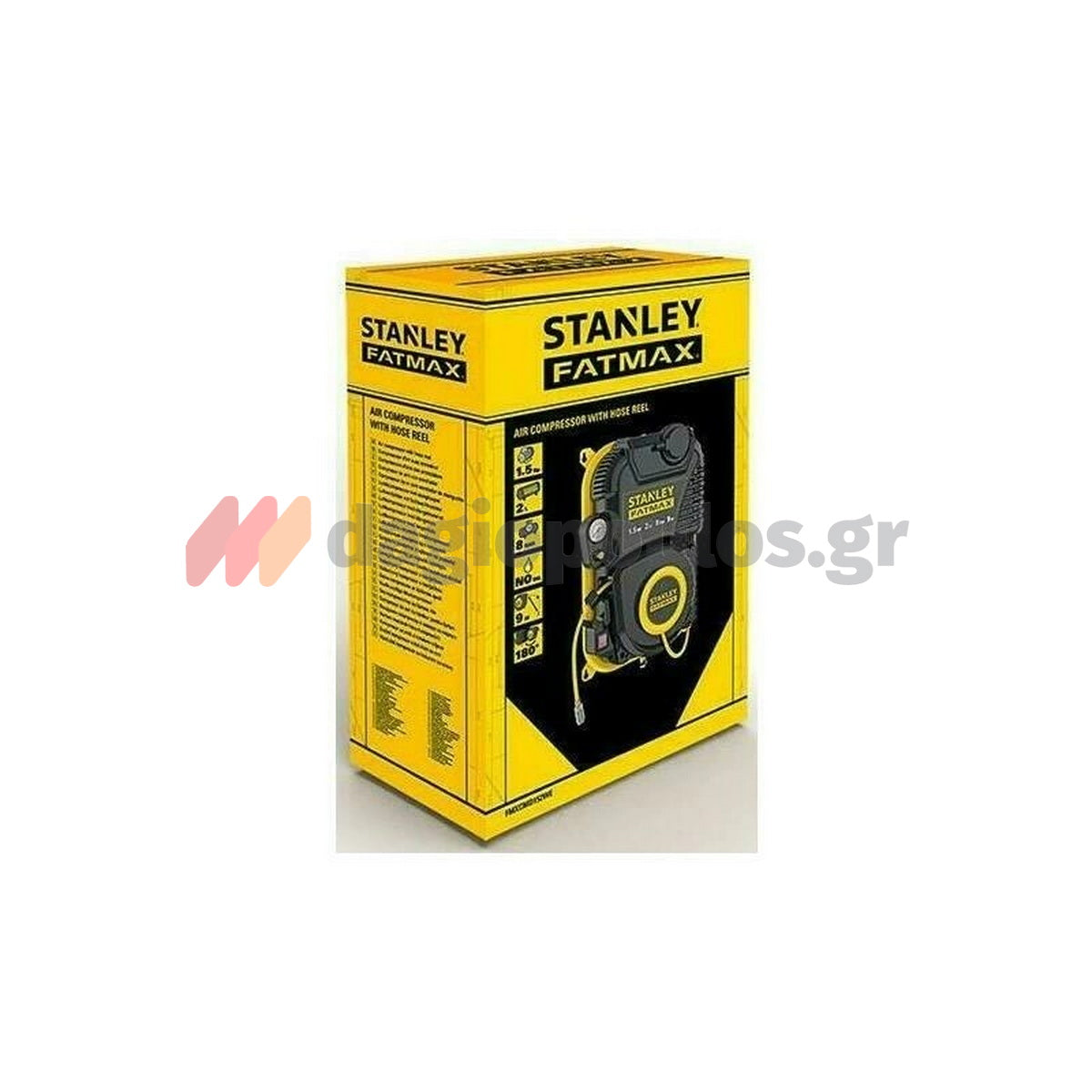 Stanley FMXCMD152WE Fatmax Αεροσυμπιεστής - Κομπρεσέρ Αέρα Τοίχου Με Λάστιχο 1100W 8Bar 2Ltr