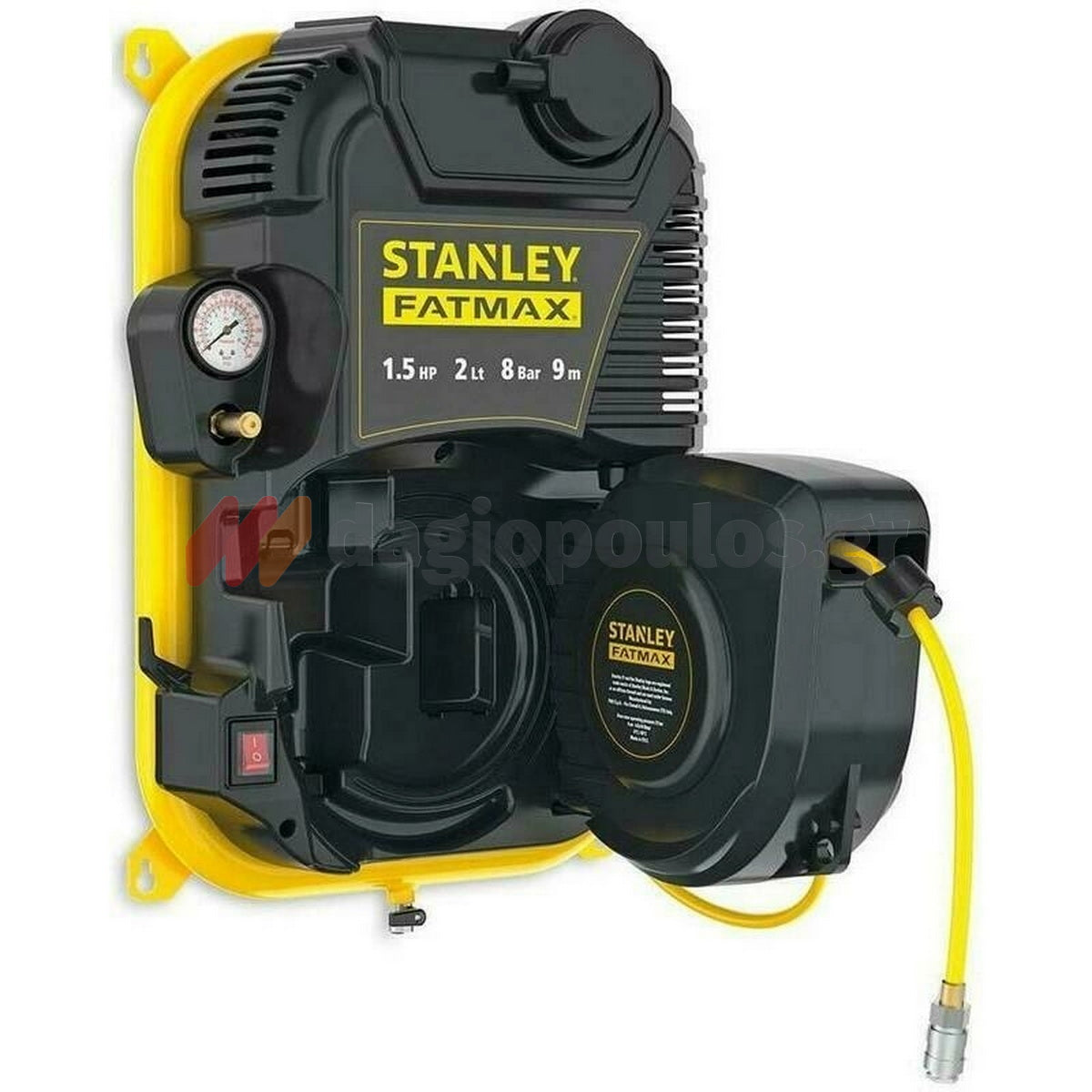 Stanley FMXCMD152WE Fatmax Αεροσυμπιεστής - Κομπρεσέρ Αέρα Τοίχου Με Λάστιχο 1100W 8Bar 2Ltr