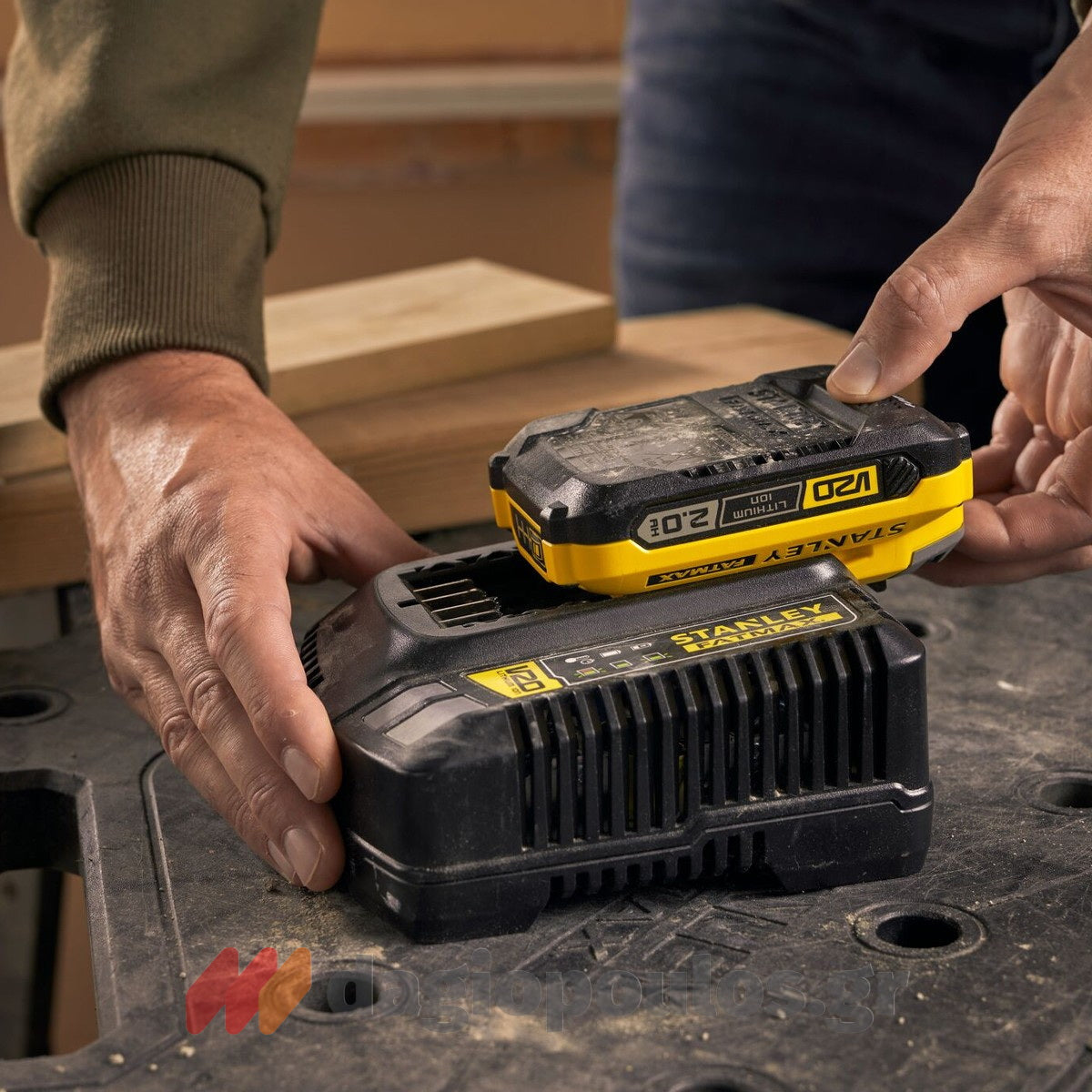 Stanley SFMCB12D2 Συλλογή Φορτιστής Με 2 Μπαταρίες 18V Li-Ion 2.0Ah