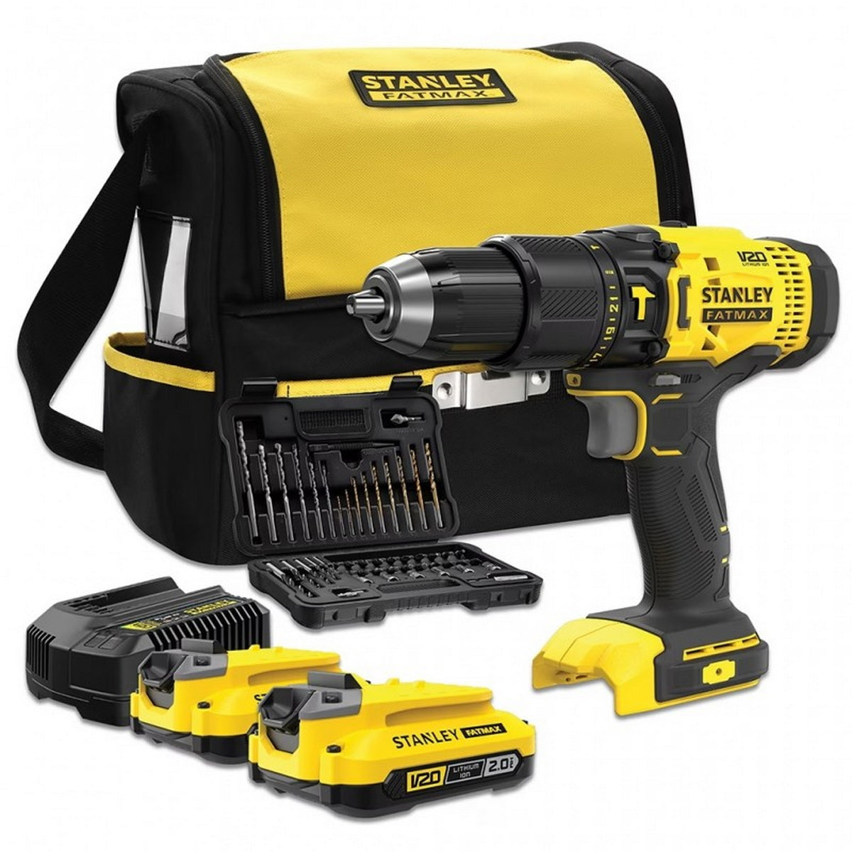 Stanley SFMCD711DSA-QW Fatmax®V20 Κρουστικό Δραπανοκατσάβιδο Μπαταρίας 18V Li-Ion Με 2 Μπαταρίες 2.0Ah & Τσάντα