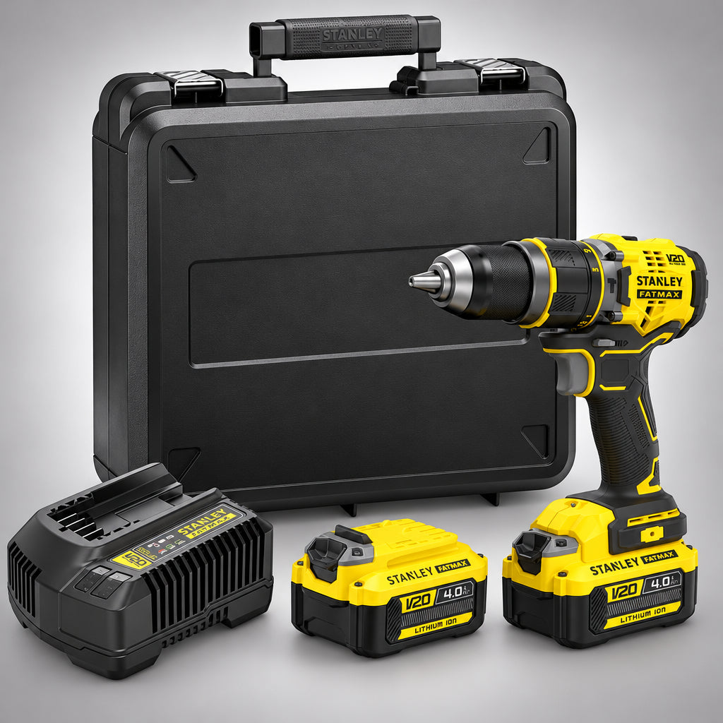 Stanley SFMCD721M2K-QW V20 Brushless Κρουστικό Δραπανοκατσάβιδο 18V Με 2 Μπατ.4.0Ah - Φορτιστή - Βαλίτσα