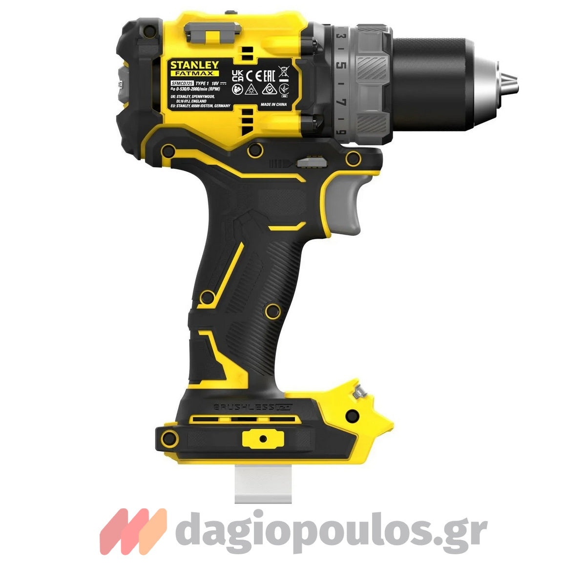 Stanley SFMCD725B-XJ Fatmax 20V Brushless Δραπανοκατσάβιδο Κρουστικό 18V Li-Ion SOLO