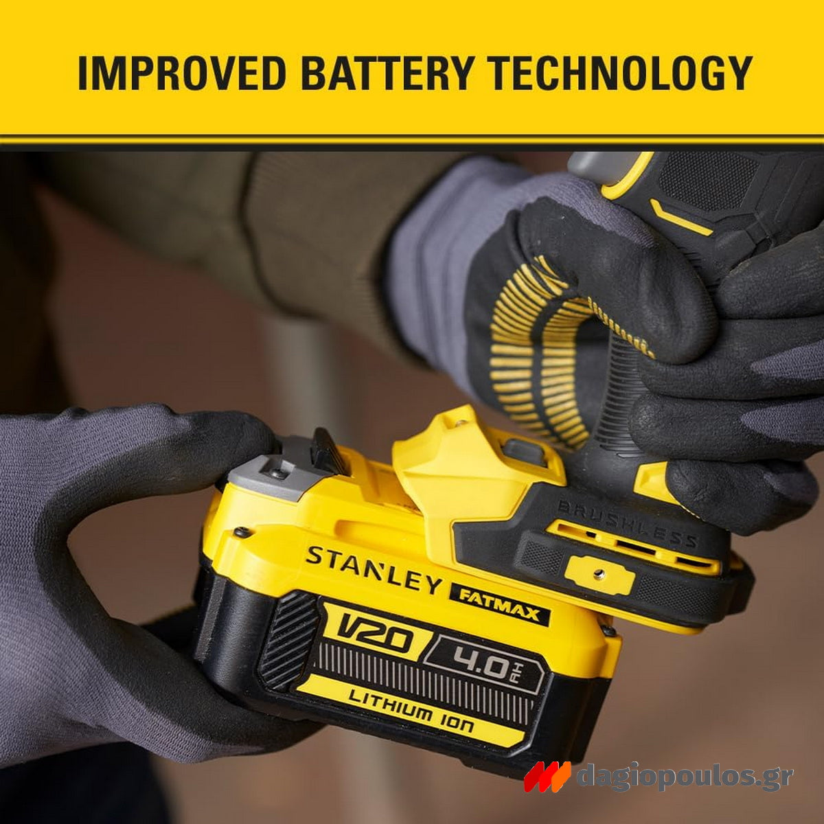 Stanley SFMCF940Μ1-QW Fatmax V20 Brushless Μπουλονόκλειδο Μπαταρίας 18V Li-Ion 1/2" 949Nm Με Μπαταρία 4.0Ah & Τσάντα Μεταφοράς