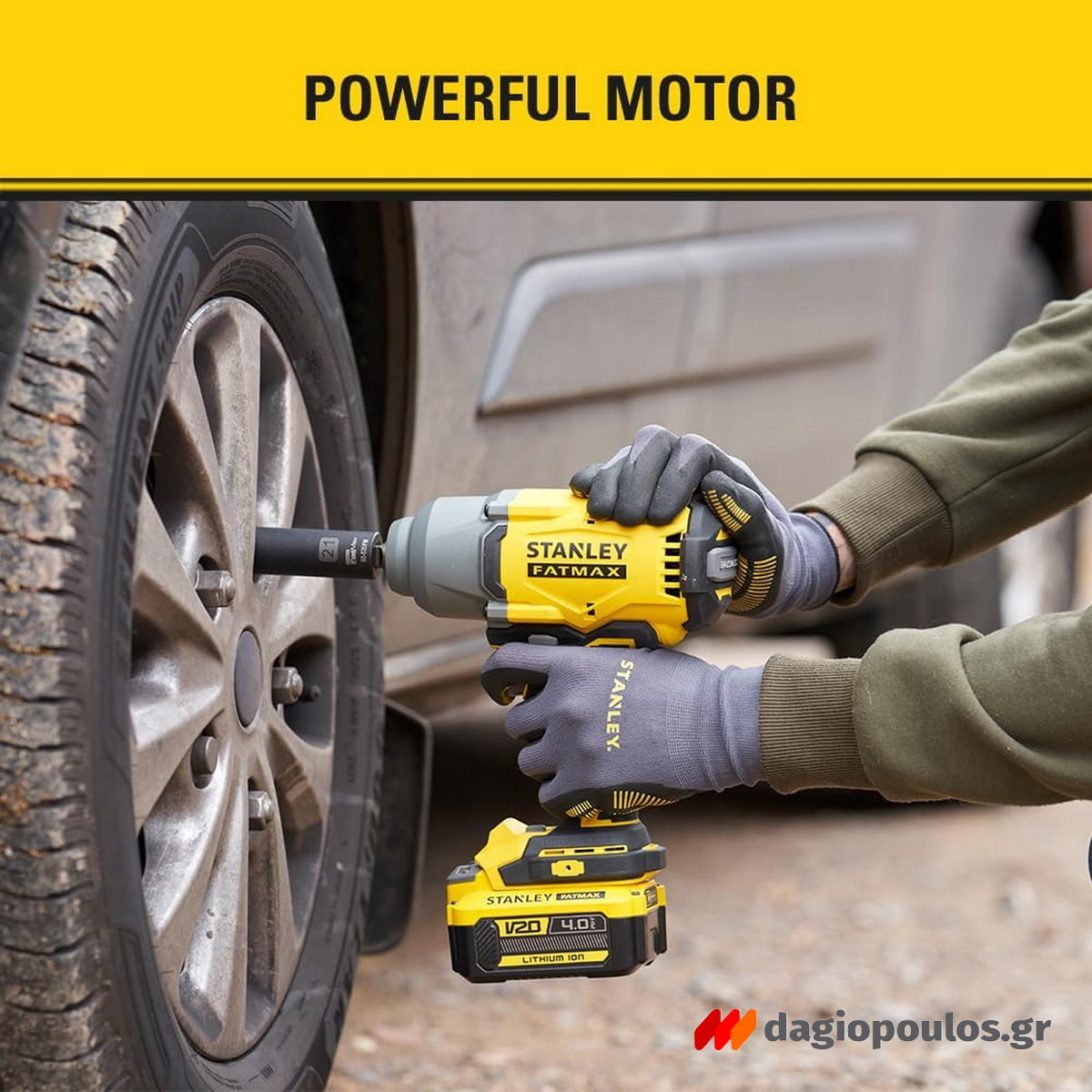 Stanley SFMCF940Μ1-QW Fatmax V20 Brushless Μπουλονόκλειδο Μπαταρίας 18V Li-Ion 1/2" 949Nm Με Μπαταρία 4.0Ah & Τσάντα Μεταφοράς