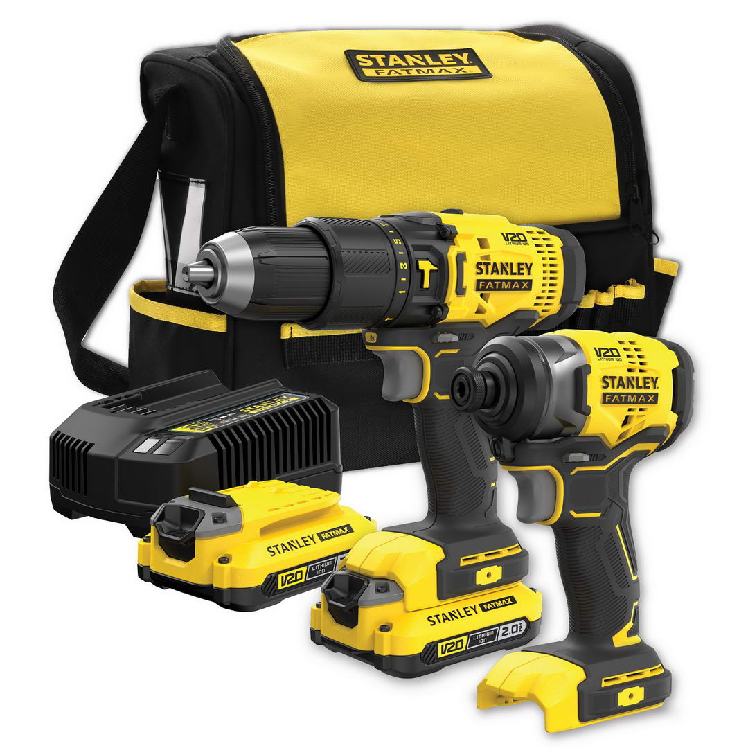 Stanley SFMCK465D2S Fatmax®V20 Συλλογή Δραπανοκατσάβιδο Κρουστικό & Κατσαβίδι Παλμικό 18V Li-Ion Με 2 Μπαταρίες 2.0Ah & Βαλίτσα