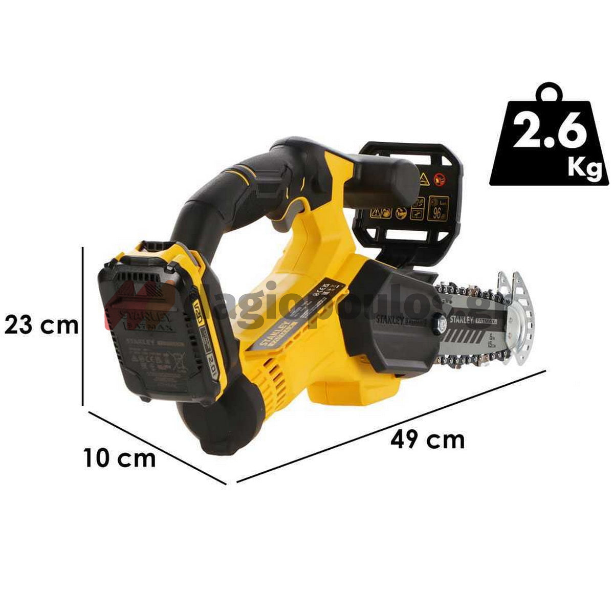Stanley SFMCPS415D1-QW Fatmax®20V Αλυσοπρίονο Μπαταρίας 18V Li-Ion 15cm Με Μπαταρία 2.0Ah