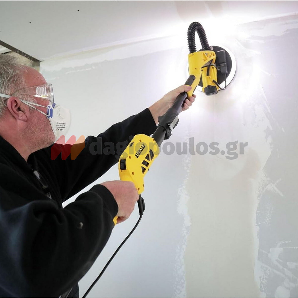 Stanley SFMEE500S-QS Ηλεκτρικό Τριβείο Τοίχου-Γυψοσανίδας (Καμηλοπάρδαλη) Ρυθμιζόμενο 225mm ΔΩΡΟ 5 Γυαλόχαρτα STA39297