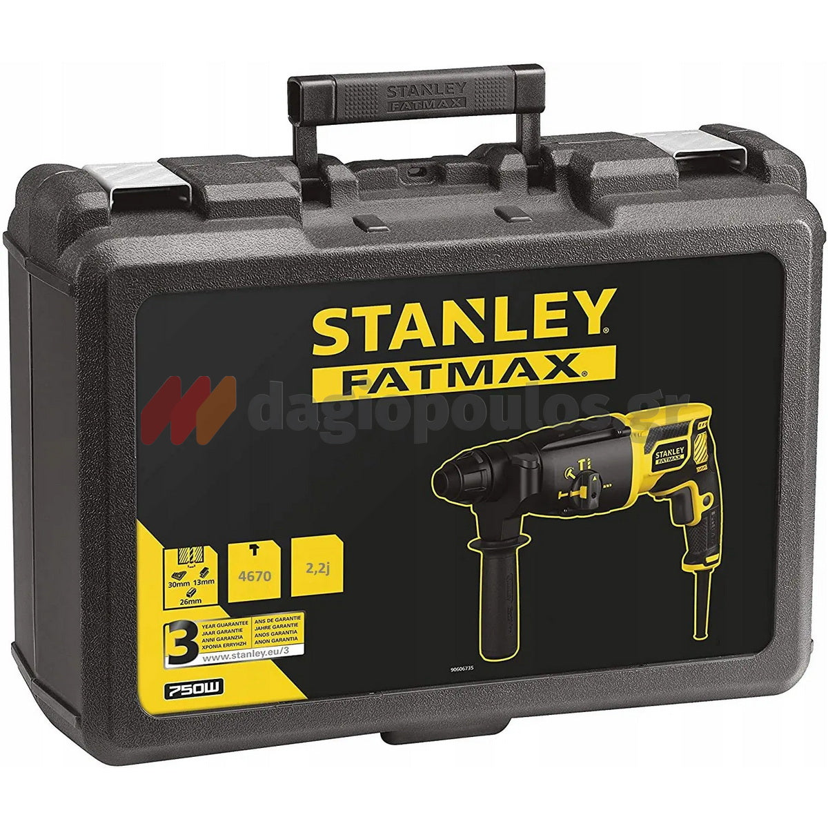 Stanley SFMEH200K-QS Fatmax SDS Plus Ηλεκτρικό Πνευματικό Πιστολέτο 750W 2.2J