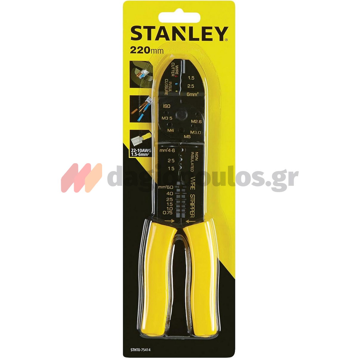 Stanley STHT0-75414 Πρέσα Ακροδεκτών - Απογυμνωτής Καλωδίων 220mm