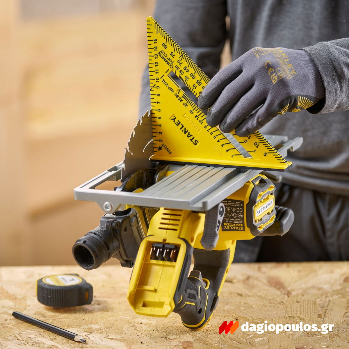 Stanley STHT46012-0 Fatmax QUICKSQUARE® Επαγγελματικός Χάρακας - Τρίγωνο - Γωνιόμετρο Μέτρησης & Σχεδιασμού ABS 180mm Διπλής Κλίμακας