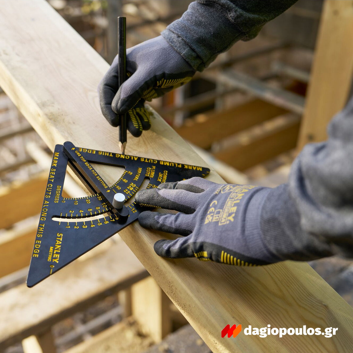 Stanley STHT46056-0 Επαγγελματικός Χάρακας - Τρίγωνο - Γωνιόμετρο Μέτρησης & Σχεδιασμού Αλουμινίου 180mm Ρυθμιζόμενο